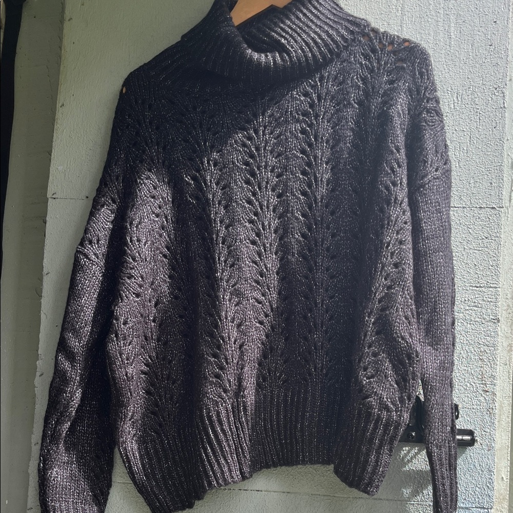 Vine & Love Dark Gray Cowl Neck Sweater